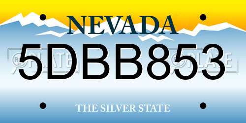 5DBB853 Nevada License Plate