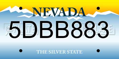 5DBB883 Nevada License Plate