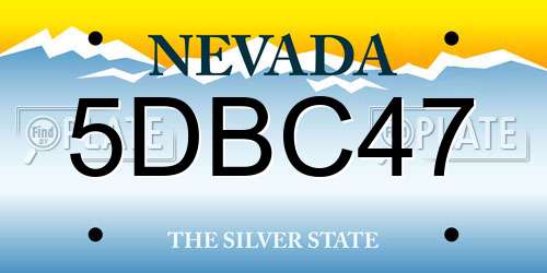 5DBC47 Nevada License Plate