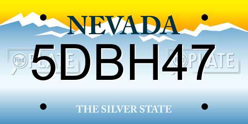 5DBH47 Nevada License Plate