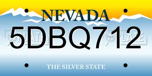 5DBQ712 Nevada License Plate