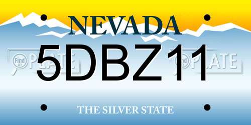 5DBZ11 Nevada License Plate