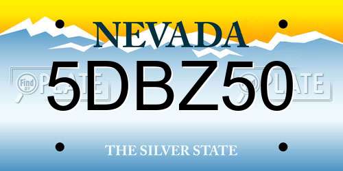 5DBZ50 Nevada License Plate