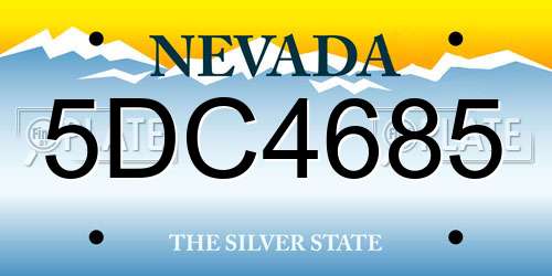 5DC4685 Nevada License Plate