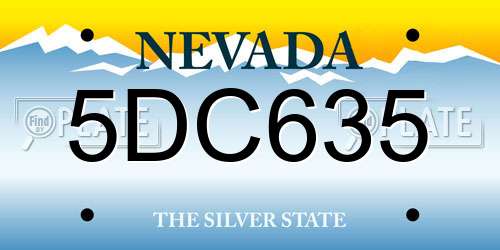 5DC635 Nevada License Plate