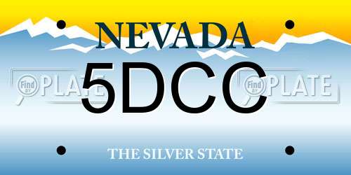 5DCC Nevada License Plate