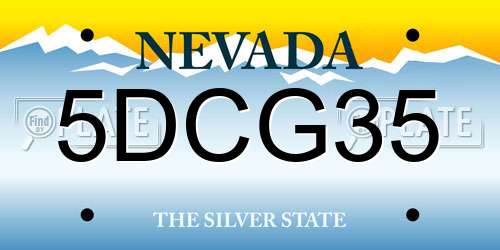 5DCG35 Nevada License Plate