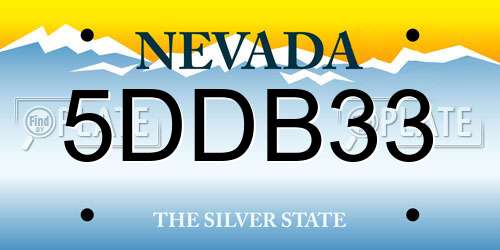 5DDB33 Nevada License Plate