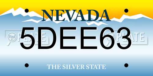 5DEE63 Nevada License Plate