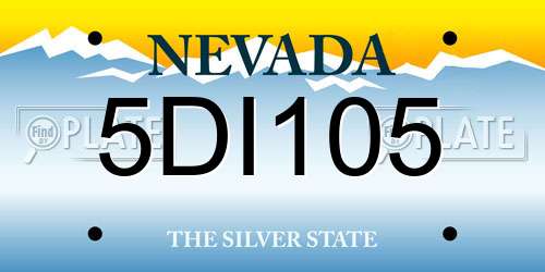 5DI105 Nevada License Plate