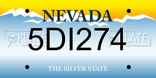 5DI274 Nevada License Plate
