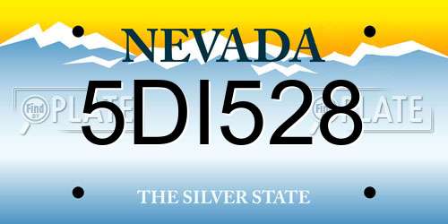 5DI528 Nevada License Plate