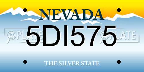 5DI575 Nevada License Plate