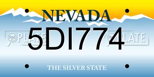5DI774 Nevada License Plate