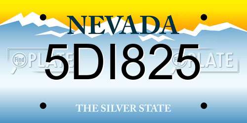 5DI825 Nevada License Plate