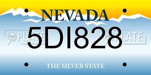 5DI828 Nevada License Plate