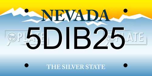 5DIB25 Nevada License Plate