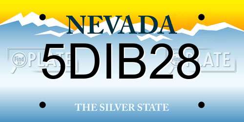 5DIB28 Nevada License Plate