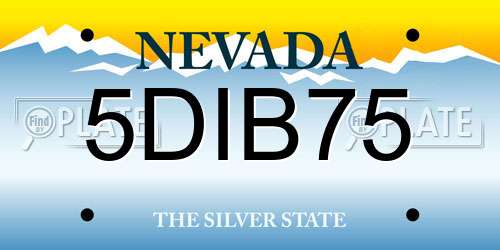 5DIB75 Nevada License Plate