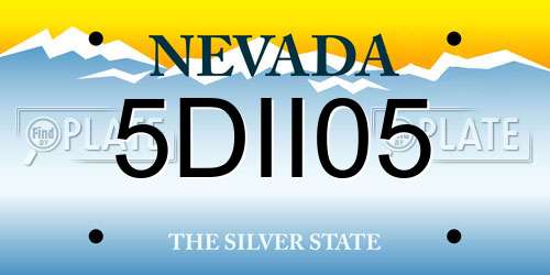 5DII05 Nevada License Plate