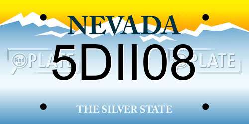 5DII08 Nevada License Plate