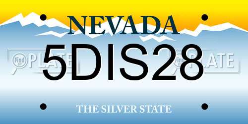 5DIS28 Nevada License Plate