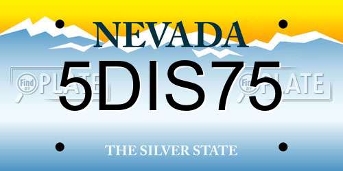5DIS75 Nevada License Plate