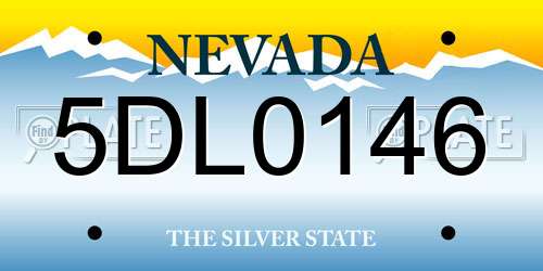 5DL0146 Nevada License Plate