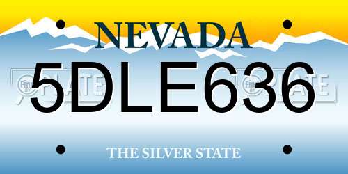 5DLE636 Nevada License Plate