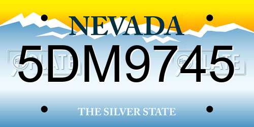 5DM9745 Nevada License Plate