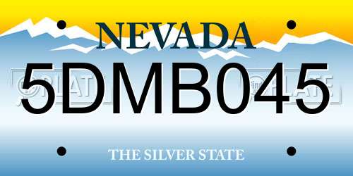 5DMB045 Nevada License Plate