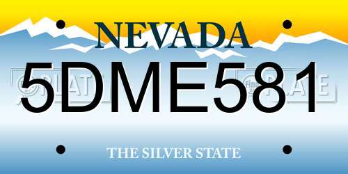 5DME581 Nevada License Plate