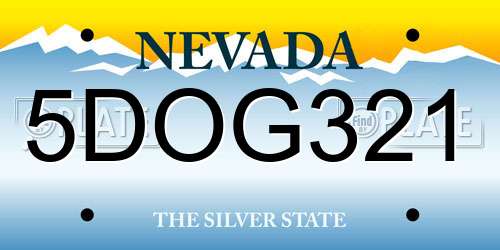 5DOG321 Nevada License Plate