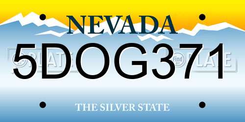 5DOG371 Nevada License Plate