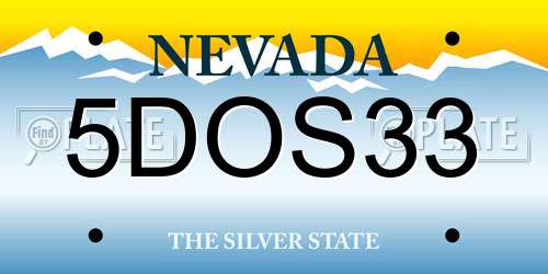 5DOS33 Nevada License Plate