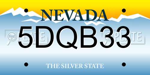 5DQB33 Nevada License Plate