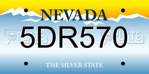 5DR570 Nevada License Plate
