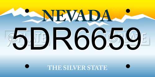 5DR6659 Nevada License Plate