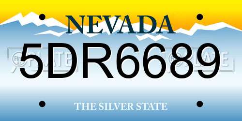 5DR6689 Nevada License Plate