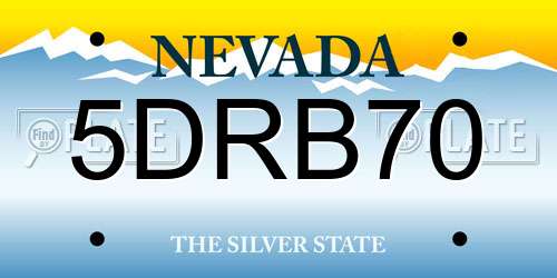 5DRB70 Nevada License Plate