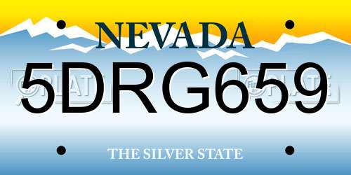 5DRG659 Nevada License Plate