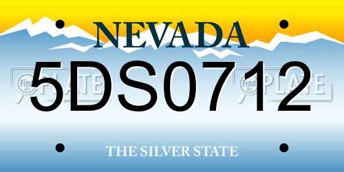 5DS0712 Nevada License Plate