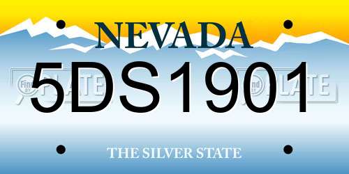 5DS1901 Nevada License Plate