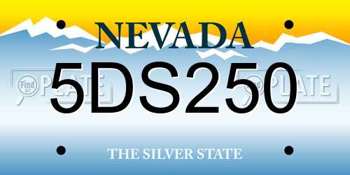 5DS250 Nevada License Plate