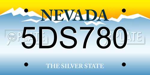 5DS780 Nevada License Plate
