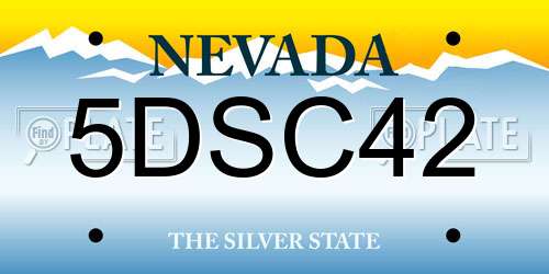 5DSC42 Nevada License Plate