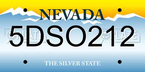 5DSO212 Nevada License Plate
