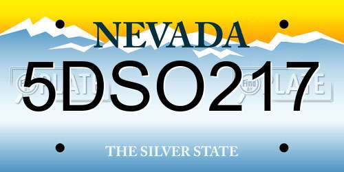 5DSO217 Nevada License Plate