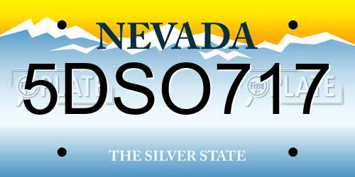 5DSO717 Nevada License Plate