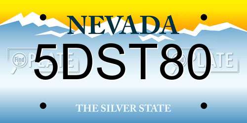 5DST80 Nevada License Plate